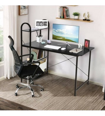 48-Inch Reversible Computer Desk with Storage Shelf-Rustic Brown