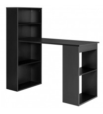 Computer Desk Writing Workstation Office with 6-Tier Storage Shelves-Black