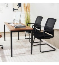 Set of 2 Conference Chairs with Lumbar Support-Black