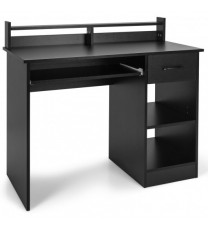 Study Laptop Table with Drawer and Keyboard Tray-Black