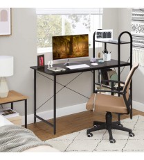 Reversible Computer Desk Study Workstation Home Office 4-tier Bookshelf-Brown