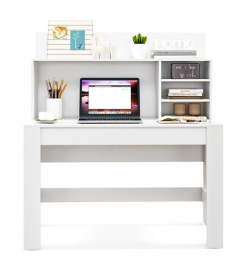 48 Inch Writing Computer Desk with Anti-Tipping Kits and Cable Management Hole-White