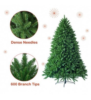 5 Feet Artificial Fir Christmas Tree with 600 Branch Tips