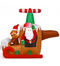 6 Feet Long Inflatable Santa Claus Flying Airplane