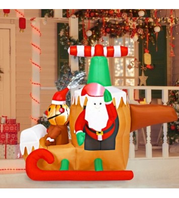 6 Feet Long Inflatable Santa Claus Flying Airplane