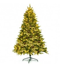 6.5 Feet Pre-lit Snow Flocked Hinged Artificial Christmas Tree