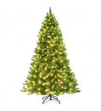 6.5 Feet Pre-lit Hinged Christmas Tree with LED Lights