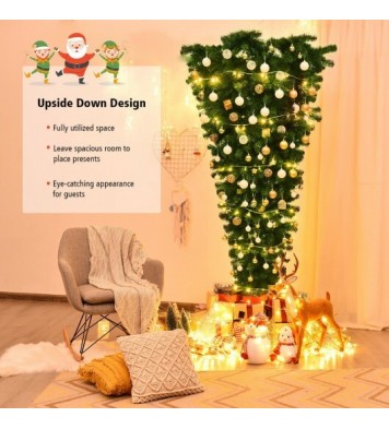 7 Feet Unlit Upside Down Artificial Christmas Tree