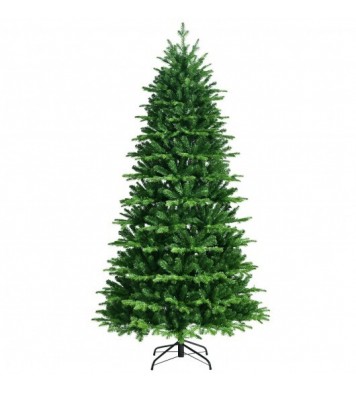 Realistic Pre-Lit Hinged Christmas Tree with Lights and Foot Switch-8'