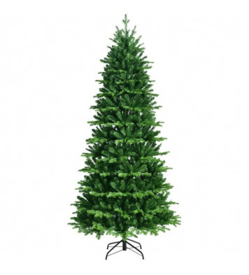 Realistic Pre-Lit Hinged Christmas Tree with Lights and Foot Switch-8'