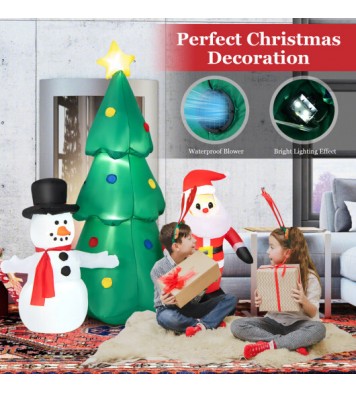 6 Feet Christmas Inflatables Giant Santa Claus Combo Decoration