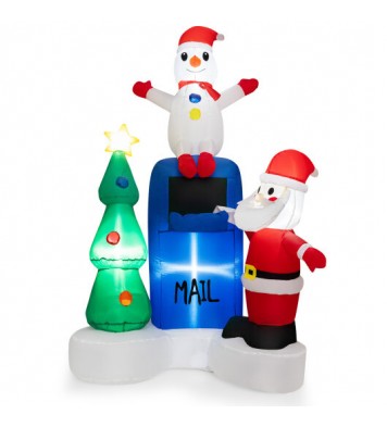 6 Feet Lighted Christmas Inflatable Mailbox Santa Claus Snowman Christmas Tree