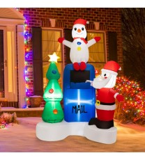 6 Feet Lighted Christmas Inflatable Mailbox Santa Claus Snowman Christmas Tree