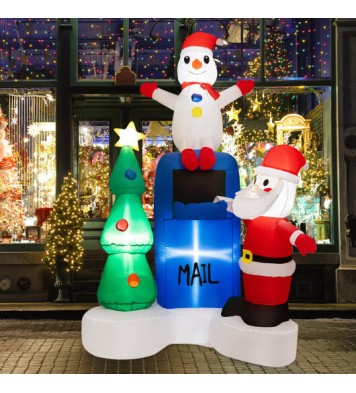 6 Feet Lighted Christmas Inflatable Mailbox Santa Claus Snowman Christmas Tree