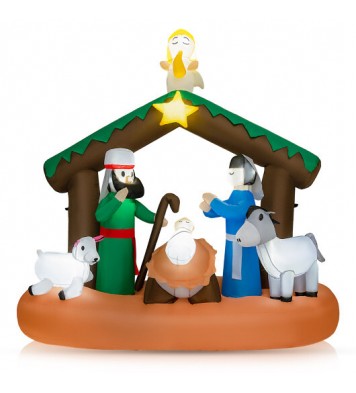 6 Feet Lighted Christmas Inflatable Nativity Scene Decoration