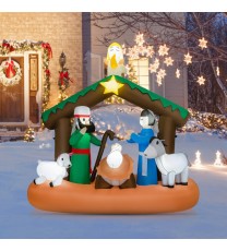 6 Feet Lighted Christmas Inflatable Nativity Scene Decoration