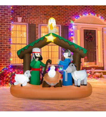 6 Feet Lighted Christmas Inflatable Nativity Scene Decoration