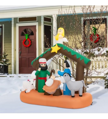 6 Feet Lighted Christmas Inflatable Nativity Scene Decoration