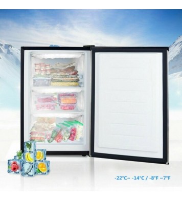 3 Cubic Feet Compact Upright Freezer with Stainless Steel Door