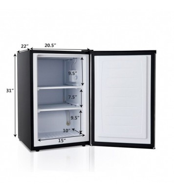 3 Cubic Feet Compact Upright Freezer with Stainless Steel Door