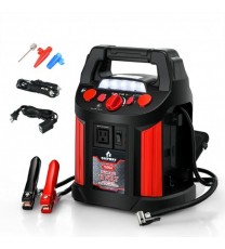 Jump Starter Air Compressor Power Bank Charger with LED Light and DC Outlet