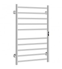 10-bar Heated Wall Mounted Towel Warmer with Timer-Silver