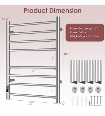 Electric Towel Warmer Rack-Silver