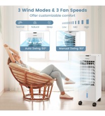 3-in-1 Evaporative Air Cooler with Remote for Home Office-White