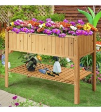 Wooden Elevated Planter Box Shelf Suitable for Garden Use