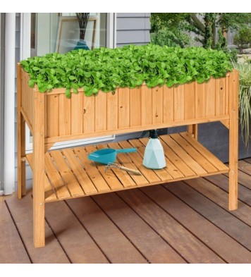 Wooden Elevated Planter Box Shelf Suitable for Garden Use