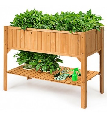 Wooden Elevated Planter Box Shelf Suitable for Garden Use