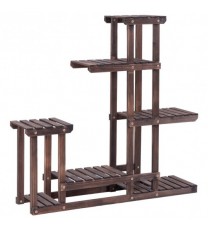 6-Tier Garden Wooden Plant Flower Stand Shelf for Multiple Plants Indoor or Outdoor