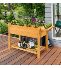 Elevated Planter Box Kit with 8 Grids and Folding Tabletop