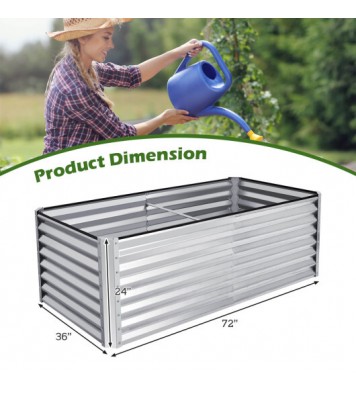 6 x 3 x 2 Feet Rustproof Metal Planter Box with Ground Stakes for Plants