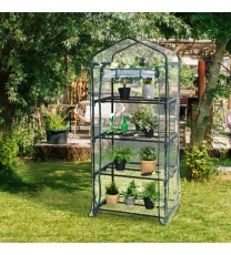 Mini Greenhouse with PVC Cover 4-Tier Portable Warm House