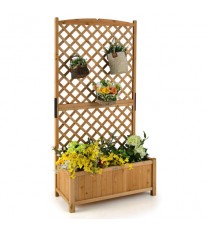 Planter Raised Bed with Trellis for Plant Flower Climbing-Orange