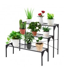 3 Tier Outdoor Metal Heavy Duty Modern for Multiple Plant Display Stand Rack