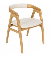 Leisure Bamboo Dining Chair with Curved Back and Anti-slip Foot Pads-Natural