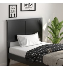 Solid Wood Flat Panel Headboard for Twin-size Bed-Black