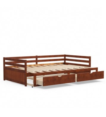 Extendable Twin to King Daybed with Trundle and 2 Storage Drawers