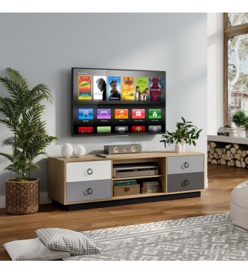 Modern 55 Inch TV Stand with 2 Storage Cabinets for TVs up to 60 Inch