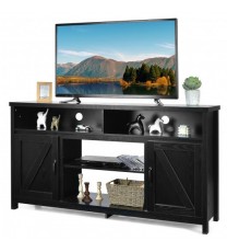 59 Inch TV Stand Media Center Console Cabinet with Barn Door for TV's 65 Inch-Black