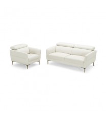 Modern Couched Sofa set with Adjustable Headrest-Gray