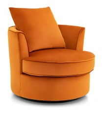 Modern 360?° Swivel Barrel Chair with No Assembly Needed-Orange