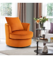 Modern 360?° Swivel Barrel Chair with No Assembly Needed-Orange