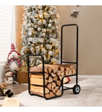 Firewood Log Cart Carrier with Anti-Slip and Wear-Resistant Wheels