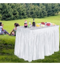 4 Feet Plastic Party Ice Folding Table with Matching Skirt