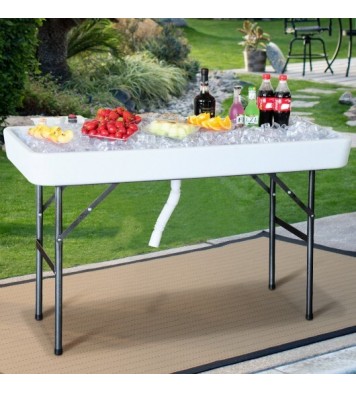 4 Feet Plastic Party Ice Folding Table with Matching Skirt