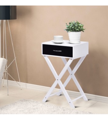 Modern X-Shape Accent Side End Table-Black