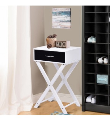 Modern X-Shape Accent Side End Table-Black